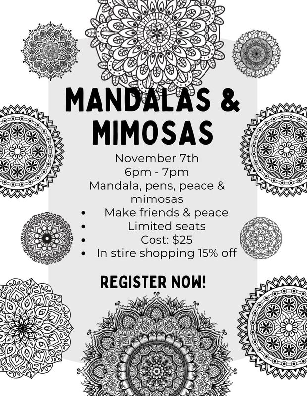 Mandalas &amp; Mimosas Nov. 7th 6pm - 7pm