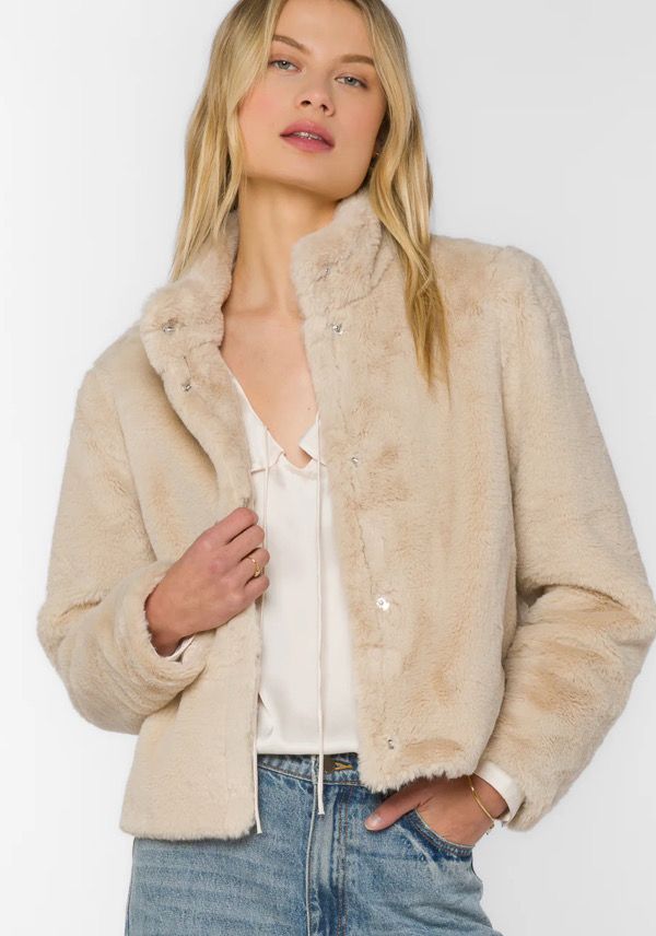 Beige Faux Fur Jacket