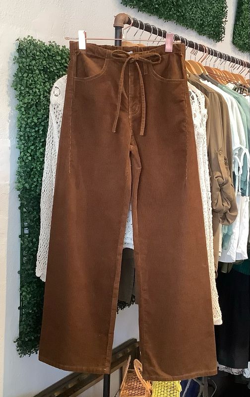 Brown Corduroy Wide Leg Pant
