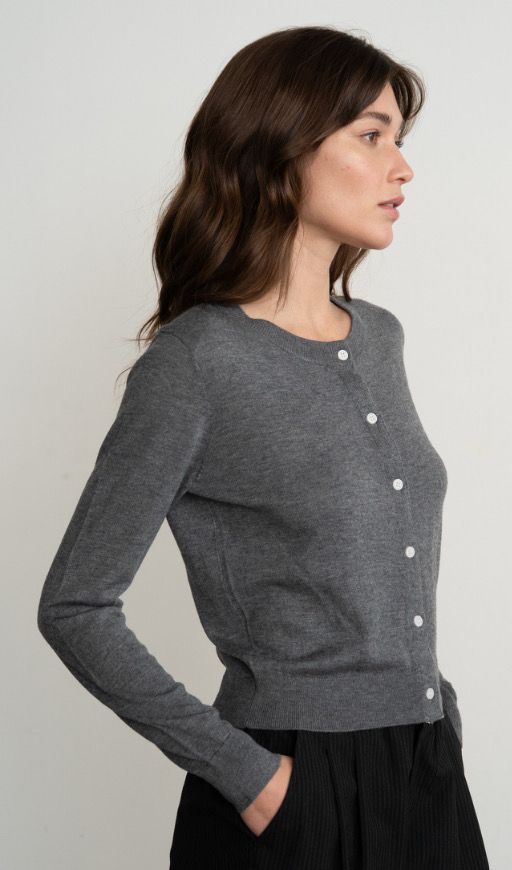 Charcoal Soft Cardigan Sweater