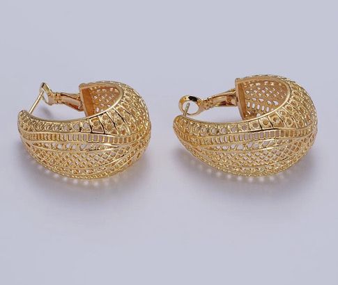 Filigree Dome Hoop Earrings