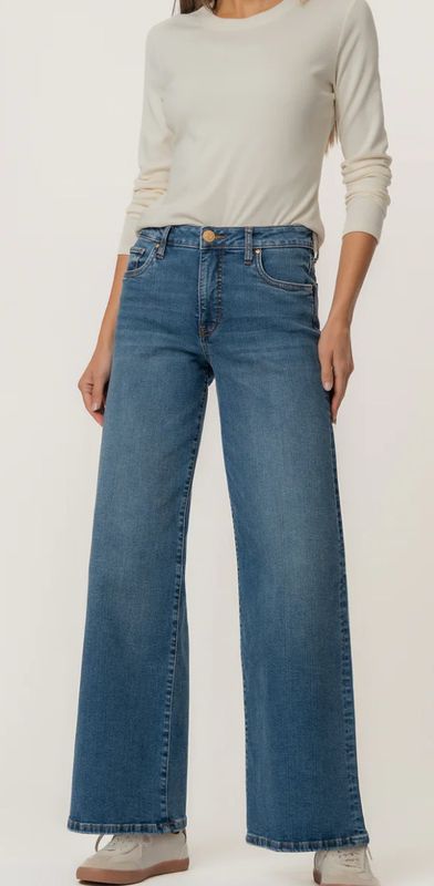 Maya (Generous) High Rise Fab Ab Wide Leg Jean