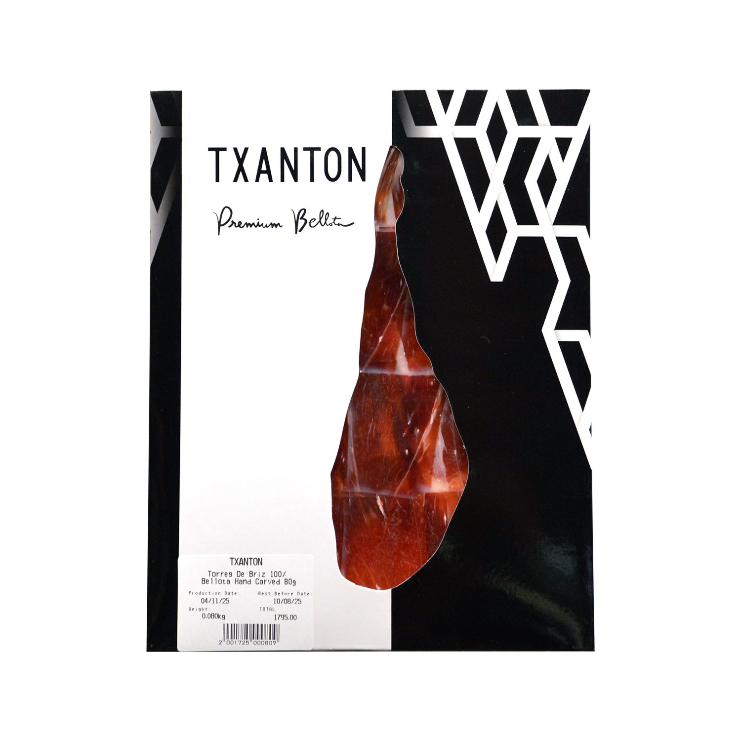 Jamon 100% Iberico de Bellota Premium Extremadura Torres de Briz Hand Carved 80g
