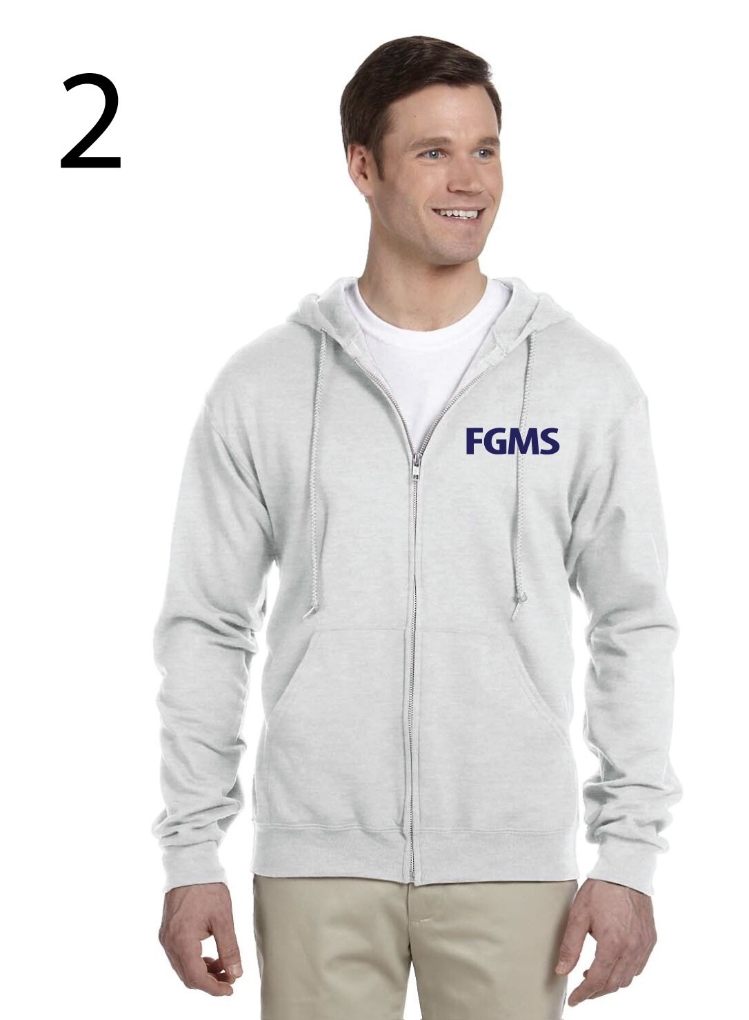 LARGE: NEW Zip-up Hoodie Grey