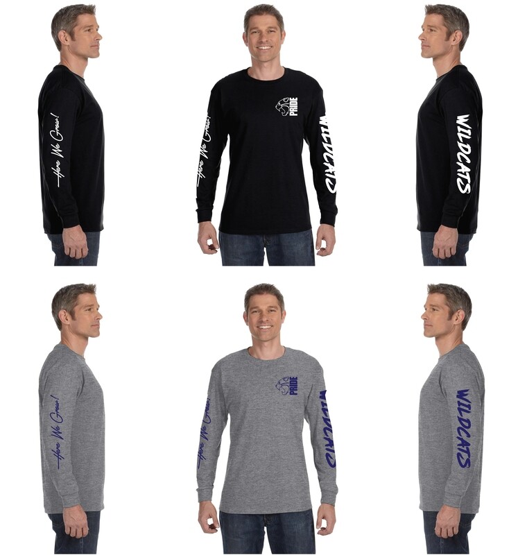 2XL-3XL: NEW Long Sleeve BLACK or ASH