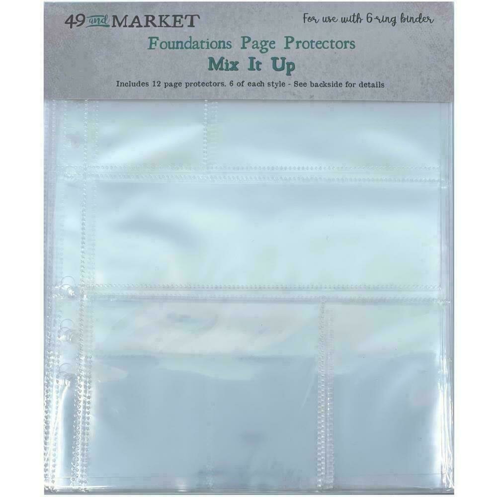 49 And Market Foundations Page Protectors 6"X8" 12/Pkg Mix It Up