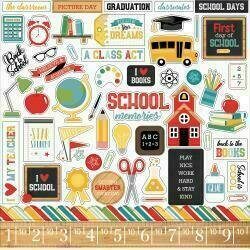 Back To School Cardstock Stickers 12"X12"Elements
