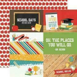 Back To School Double-Sided Cardstock 12"X12"4"X6" Journaling Cards