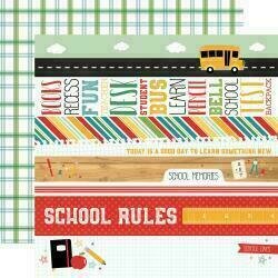 Back To School Double-Sided Cardstock 12"X12"Border Stripes
