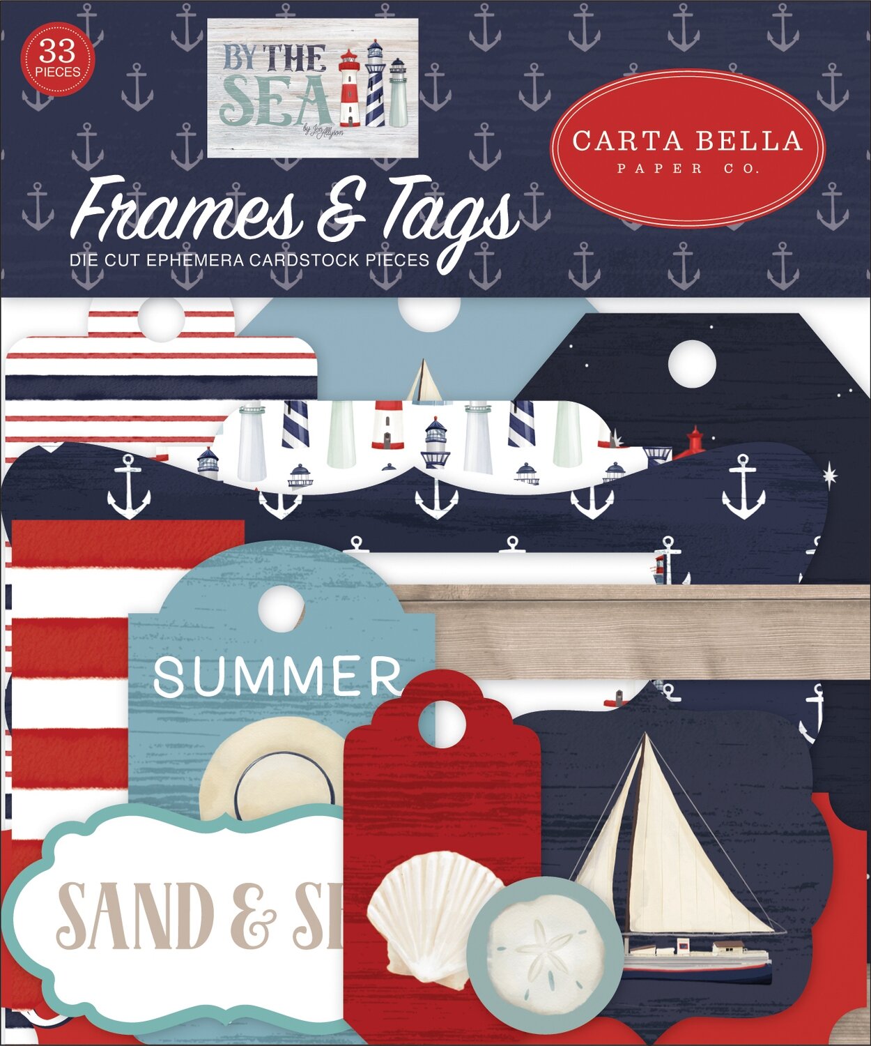 Carta Bella Cardstock Ephemera 33/PkgFrames & Tags By The Sea