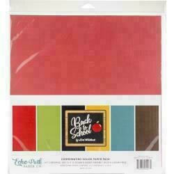 Echo Park Double-Sided Solid Cardstock 12"X12" 6/PkgBack To School 6 Colors