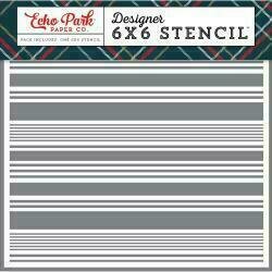 Echo Park Stencil 6"X6" Festive Stripe