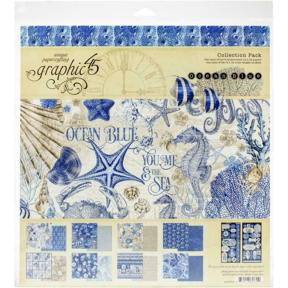 Graphic 45 Collection Pack 12"X12" Ocean Blue