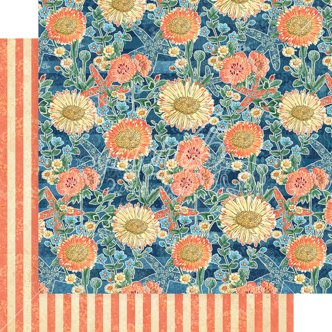 Graphic 45 Sun Kissed Double-Sided Cardstock 12"X12"Floating Floral