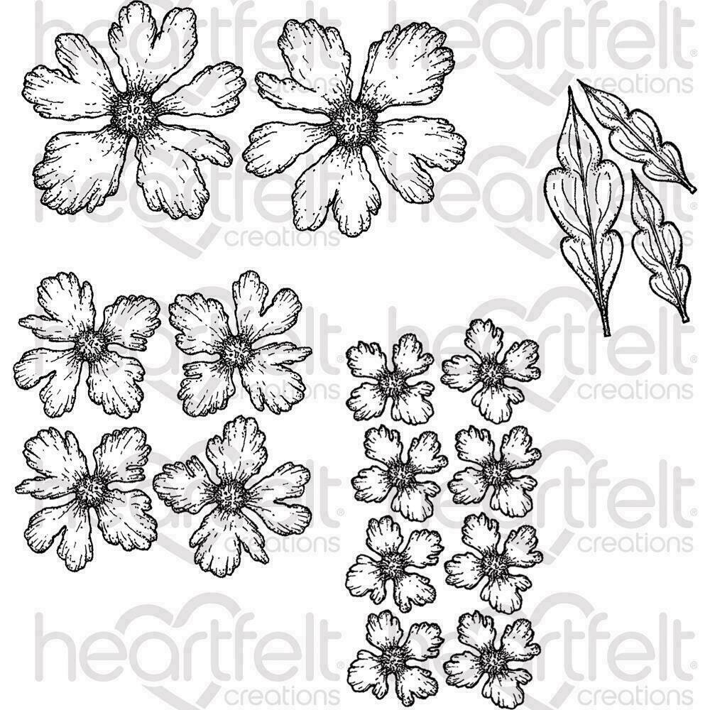 Heartfelt Creations Cling Rubber Stamp Set Small Sweet Peony