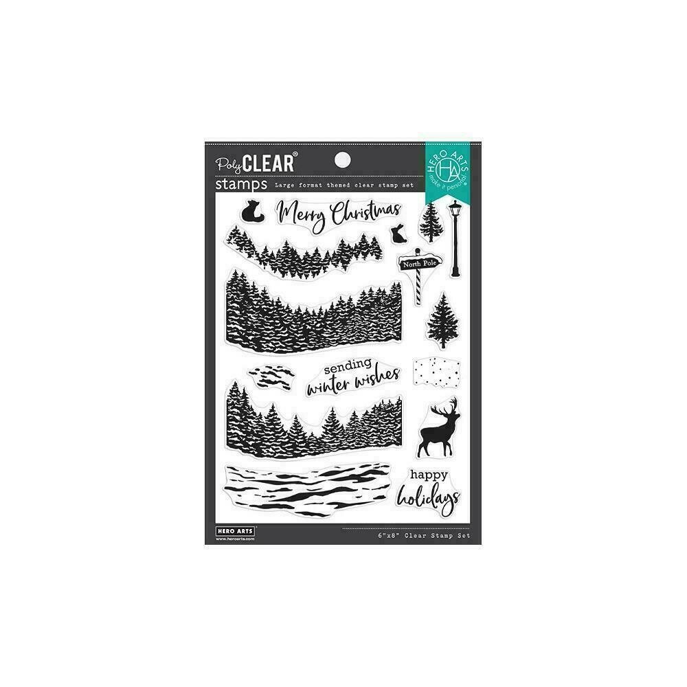 Hero Arts Clear Stamps 6"X8"Winter Woods HeroScape