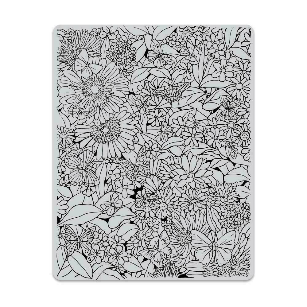 Hero Arts Cling Stamp 4.6"X5.88"Butterfly Garden Background