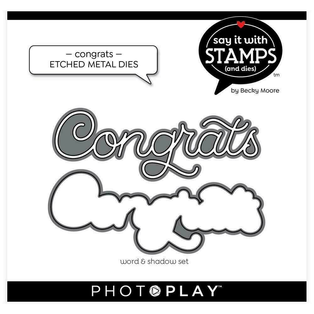 PhotoPlay Say It With Stamps Die Set Congrats