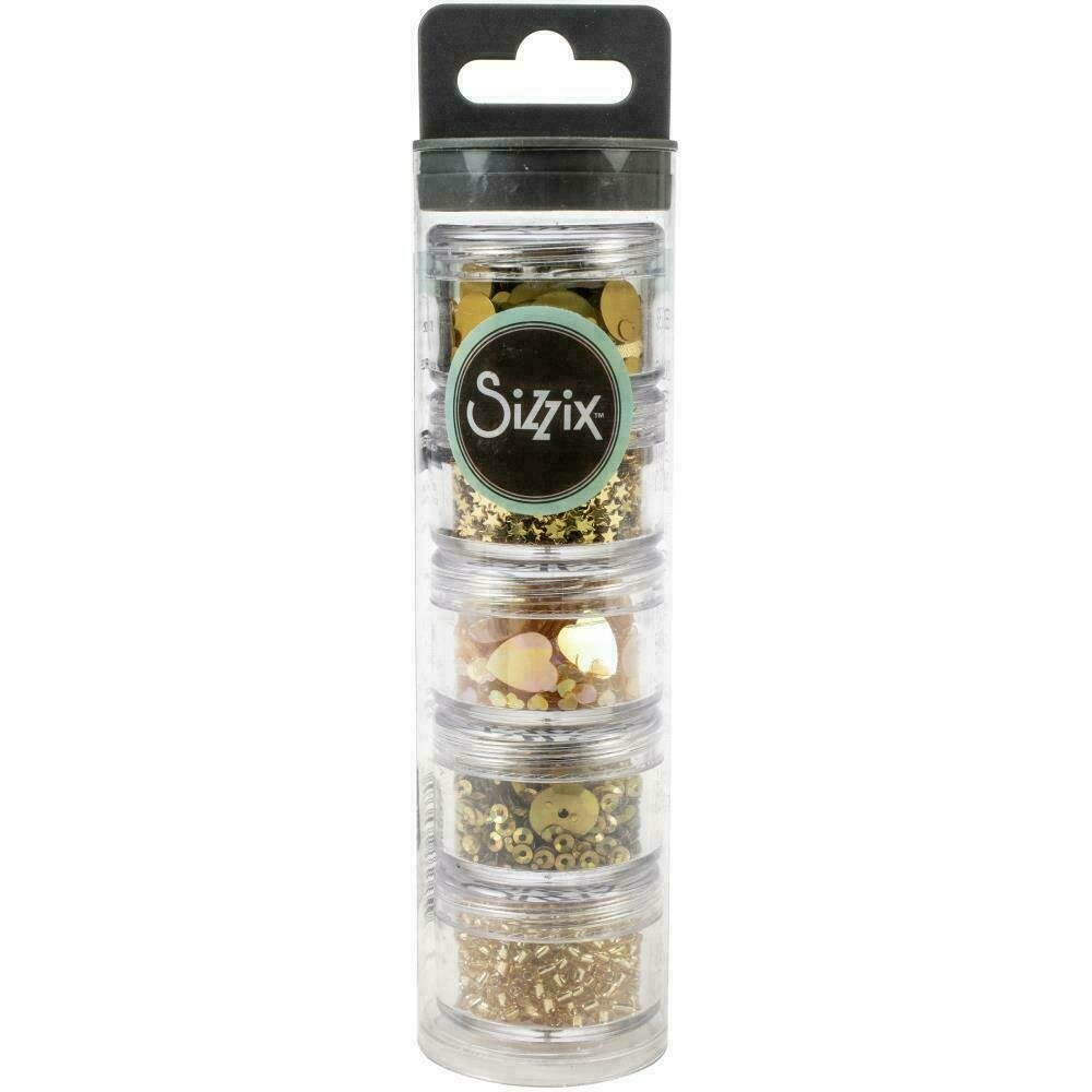 Sizzix Making Essential Sequins & Beads 5/Pkg
Gold 5g Per Pot