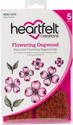 Heartfelt Creations Cling Rubber Stamp Set 5"X6.5"-Flowering Dogwood
