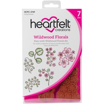 Heartfelt Creations Cling Rubber Stamp Set 5"X6.5"-Wildwood Florals