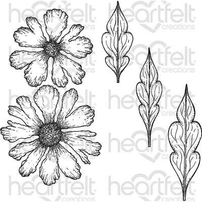 Heartfelt Creations Cling Rubber Stamp Set Large Sweet Peony