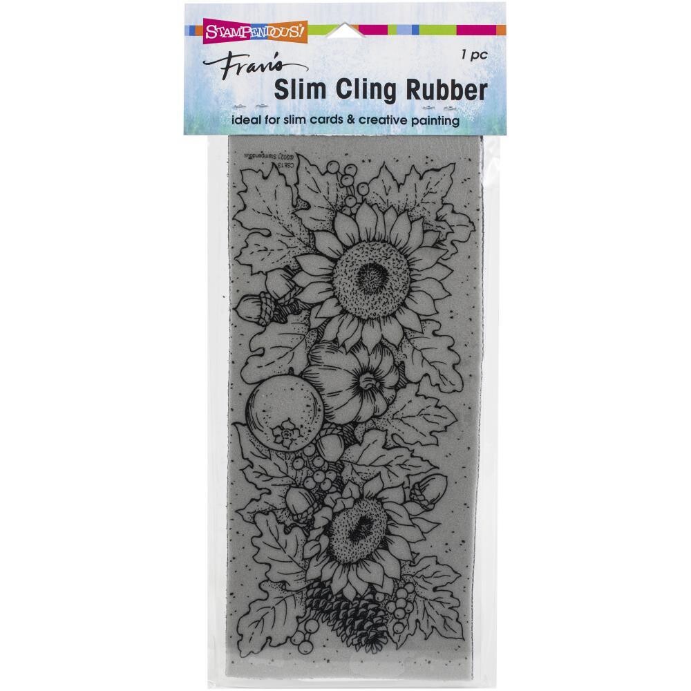 Stampendous Slim Cling Rubber Stamp - Fall Sunflowers