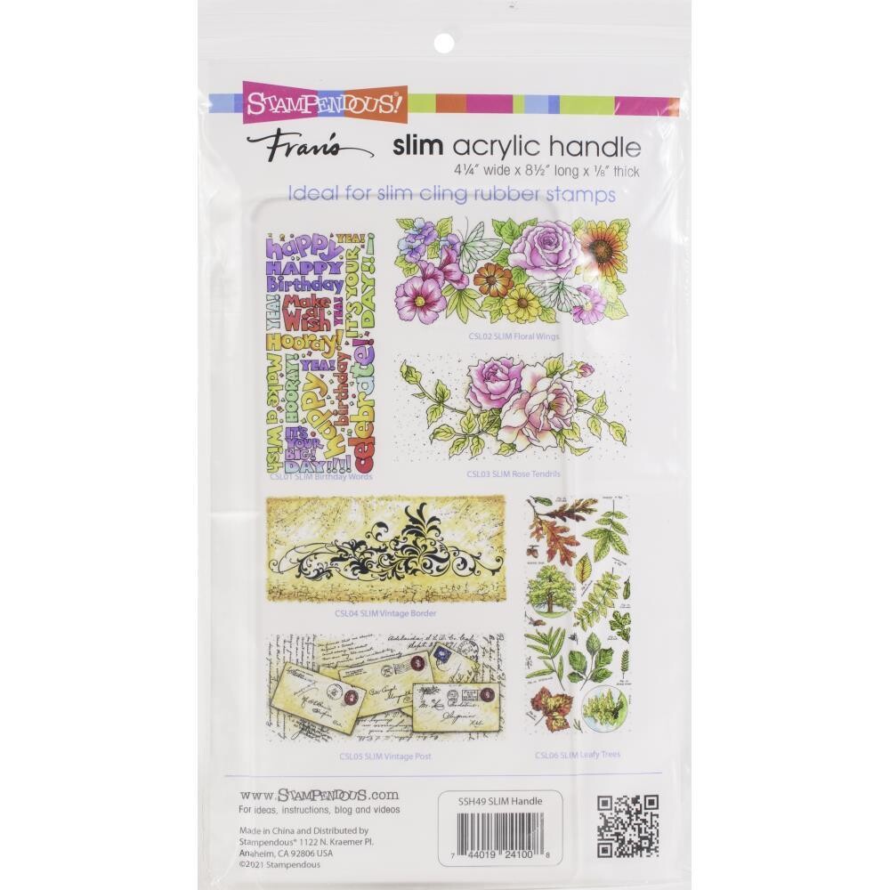 Stampendous Slim Acrylic Handle For Slimline Cling Stamps