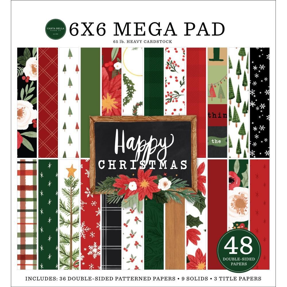 Carta Bella Mega Pad 6" X 6" 48 Double Sided Papers - Happy Christmas