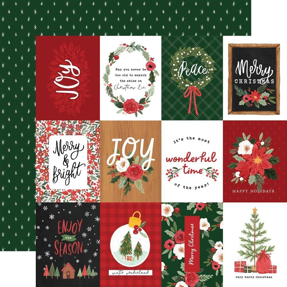 Carta Bella Happy Christmas 12" X 12" Sheet - 3" X 4" Journalling Cards