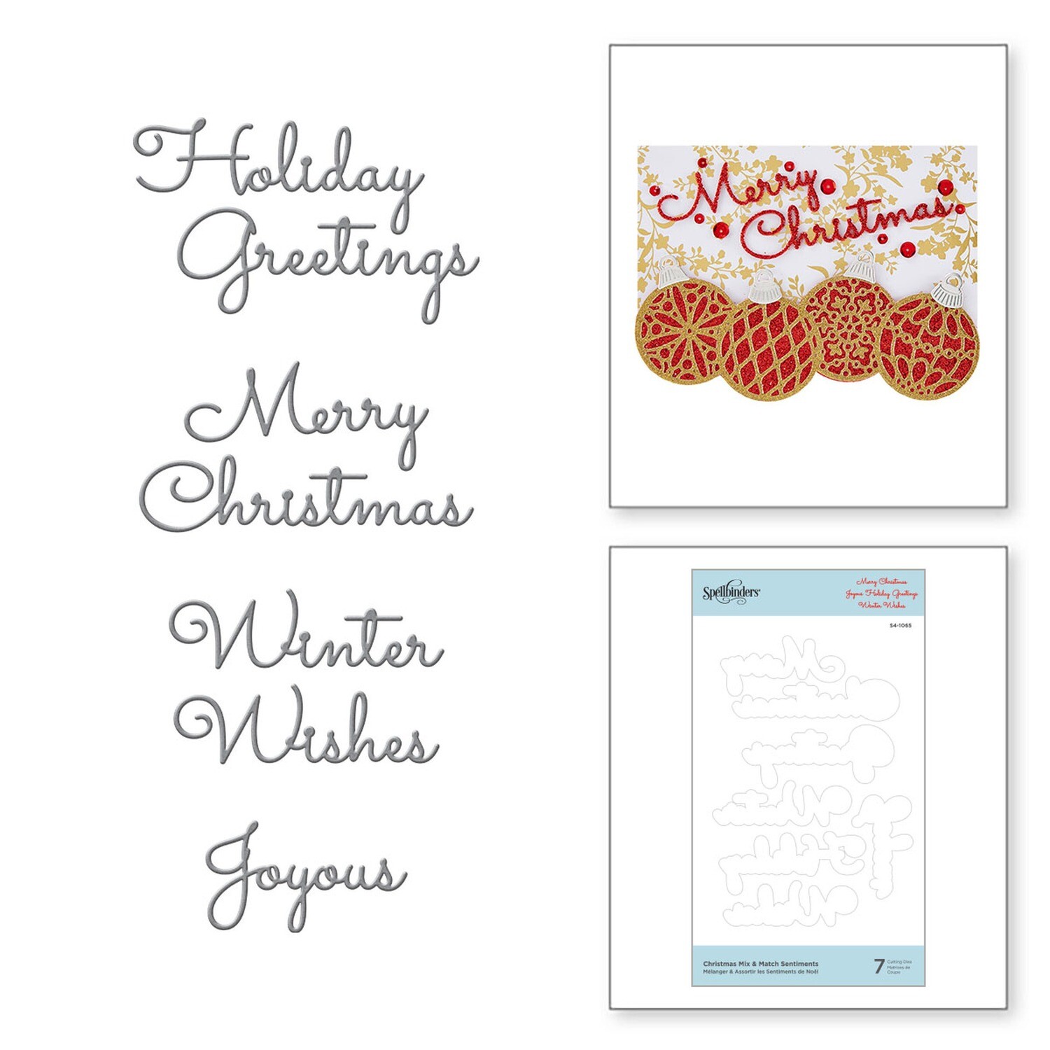 Spellbinder Christmas Mix And Match Sentiments Dies