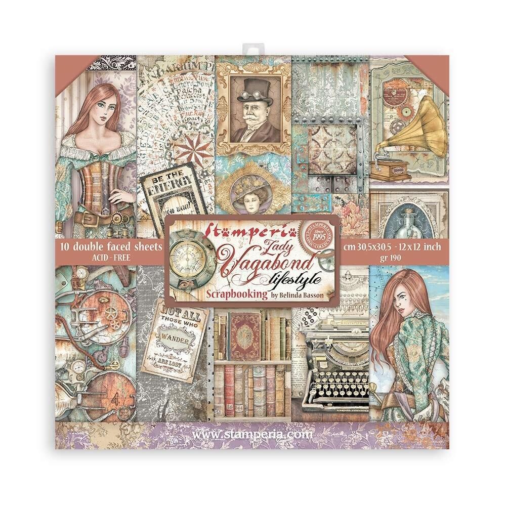 Stamperia 12" X 12" Collection Pack - Lady Vagabond Lifestyle 10 Double Sided Sheets