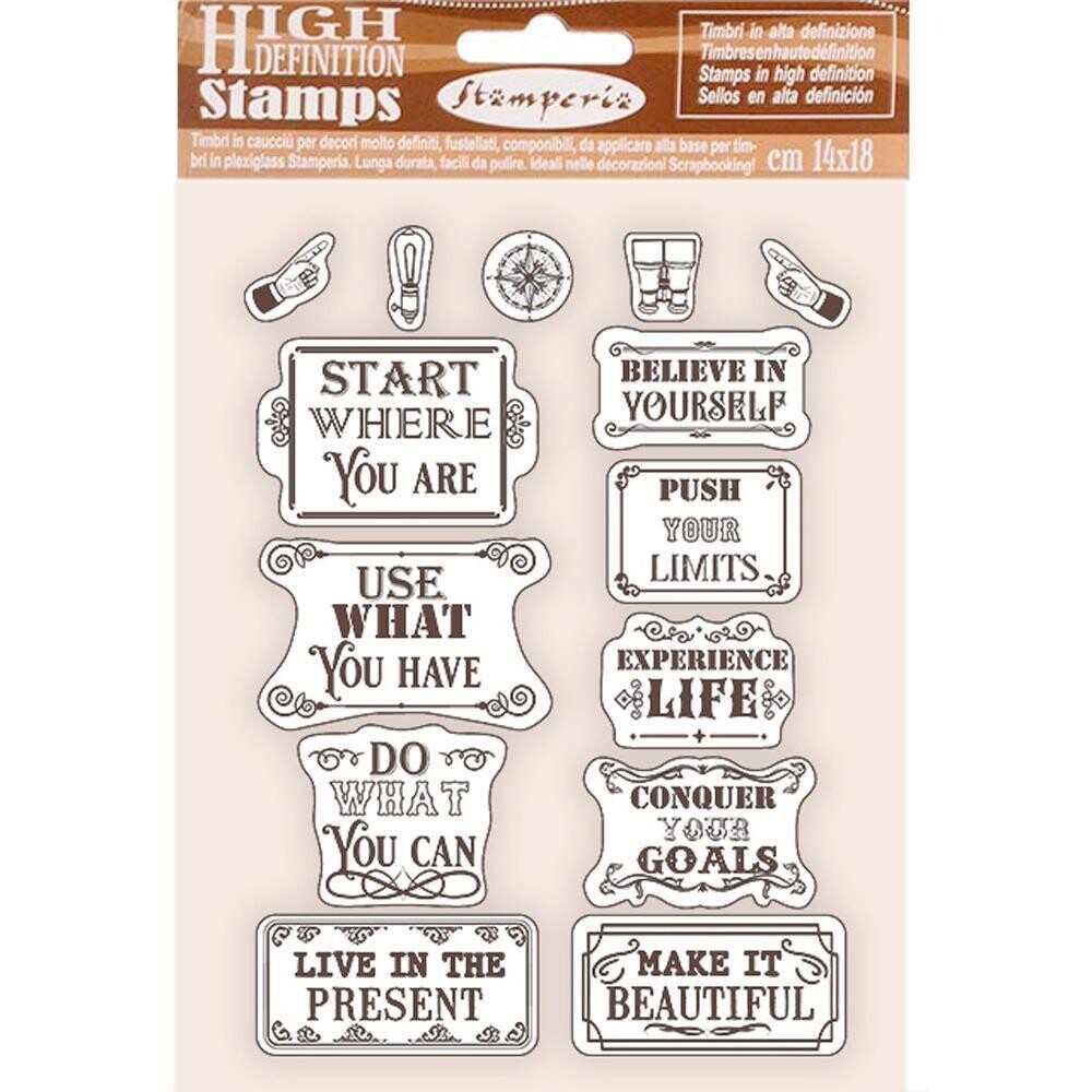 Stamperia Rubber Stamps - Lady Vagabond Lifestyle - Quotes