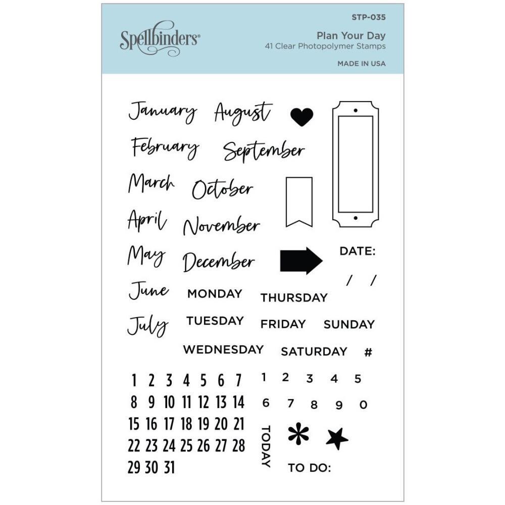 Spellbinders Clear Stamos - Plan Your Day