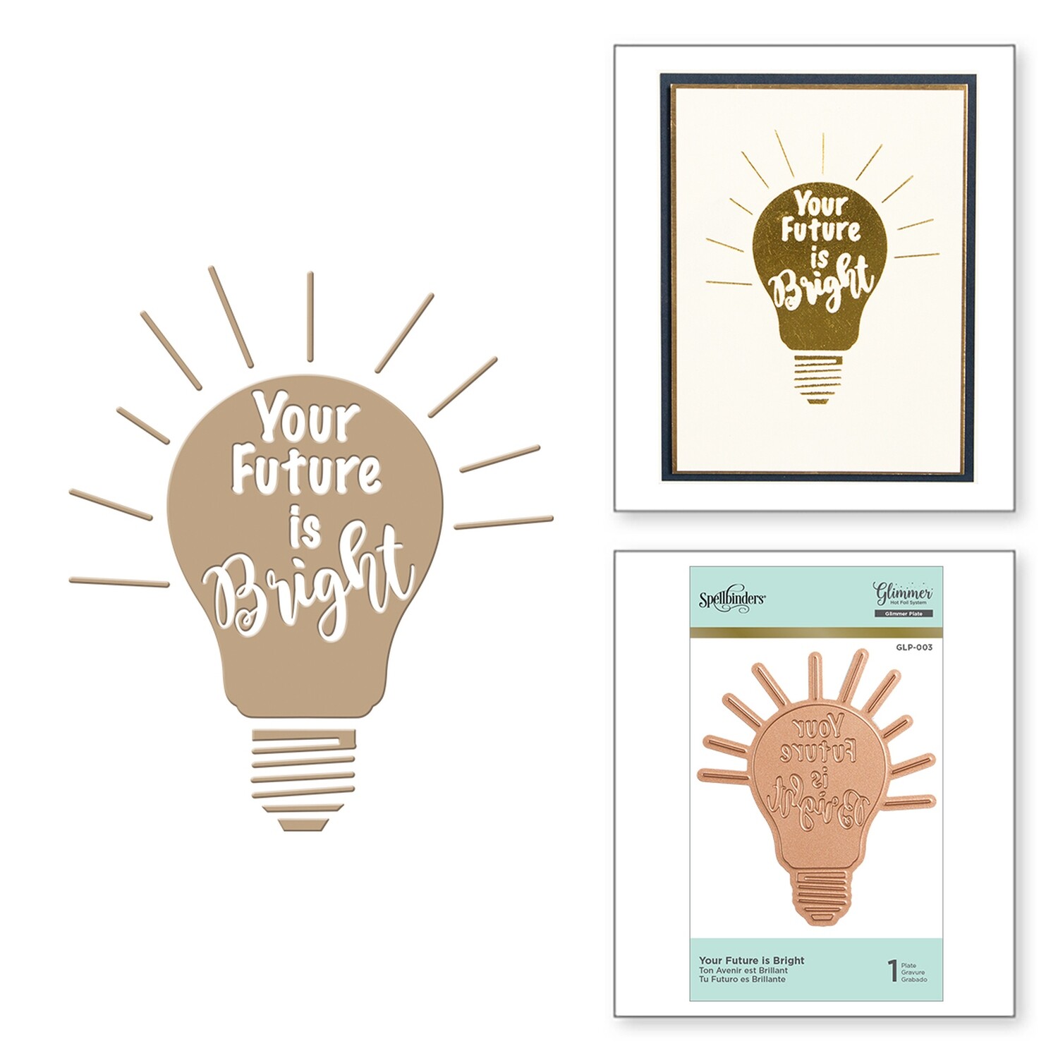 Spellbinders Glimmer Hot Foil Plate - Your Future Is Bright