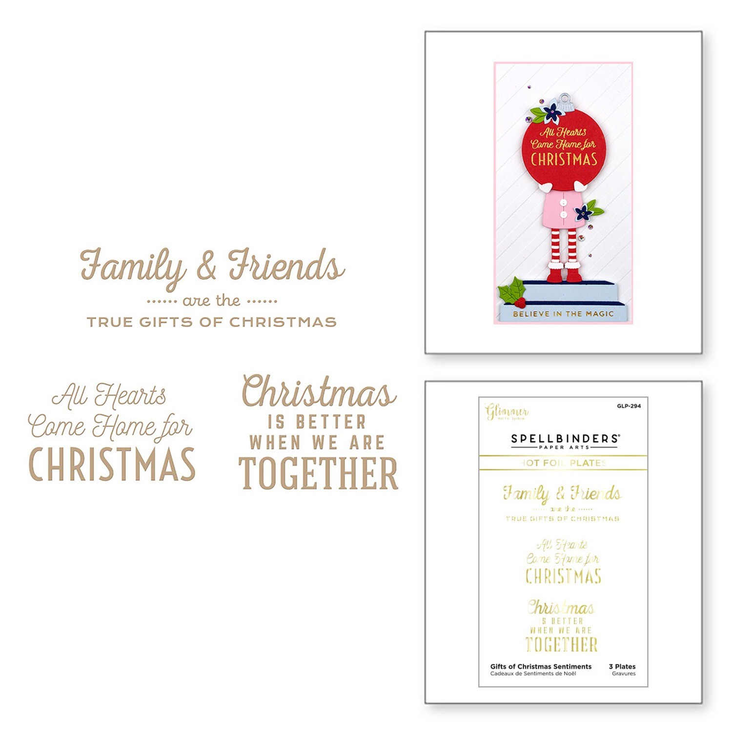 Spellbinders Glimmer Hot Foil Plate - Gifts Of Christmas Sentiments