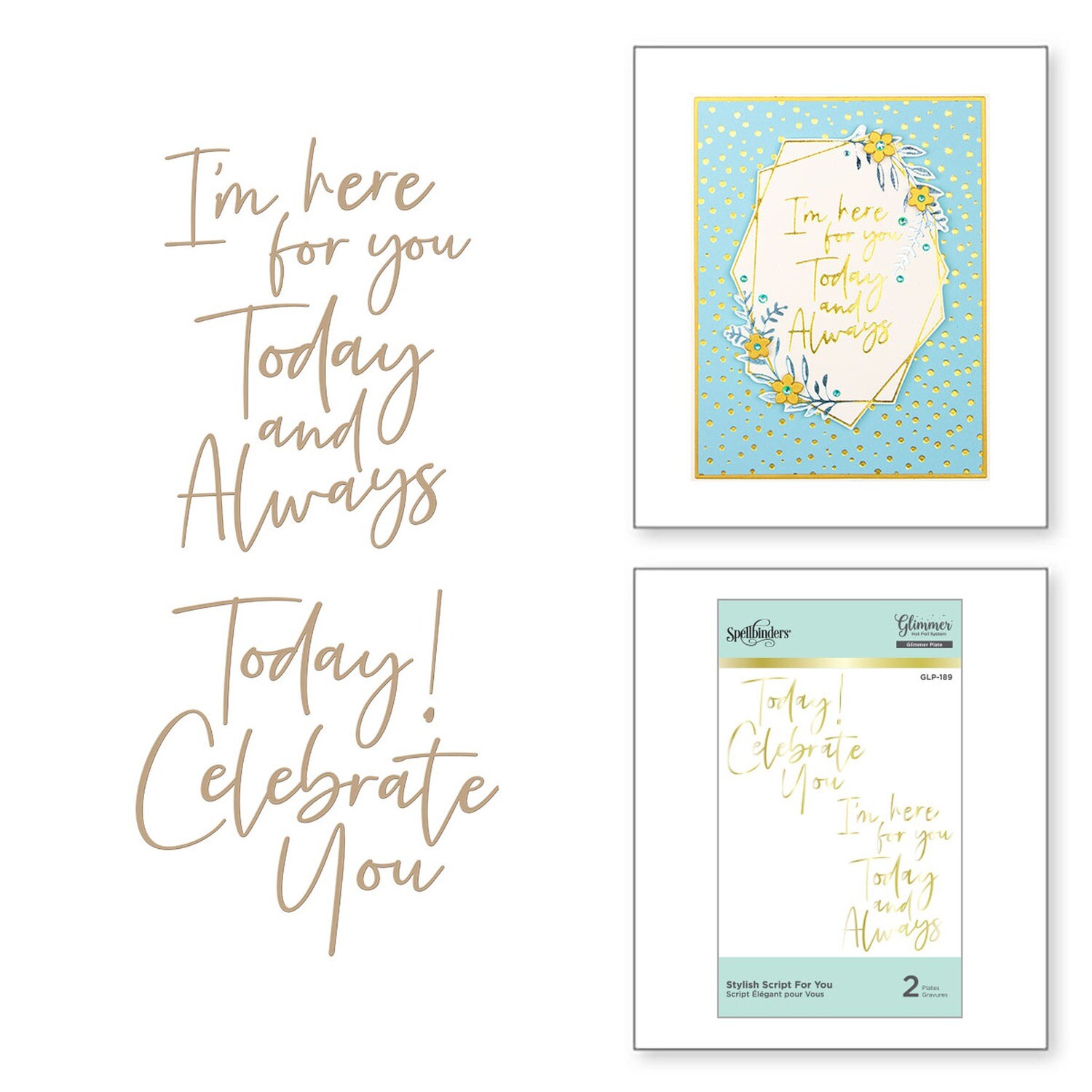 Spellbinders Glimmer Hot Foil Plate - Stylish Script For You