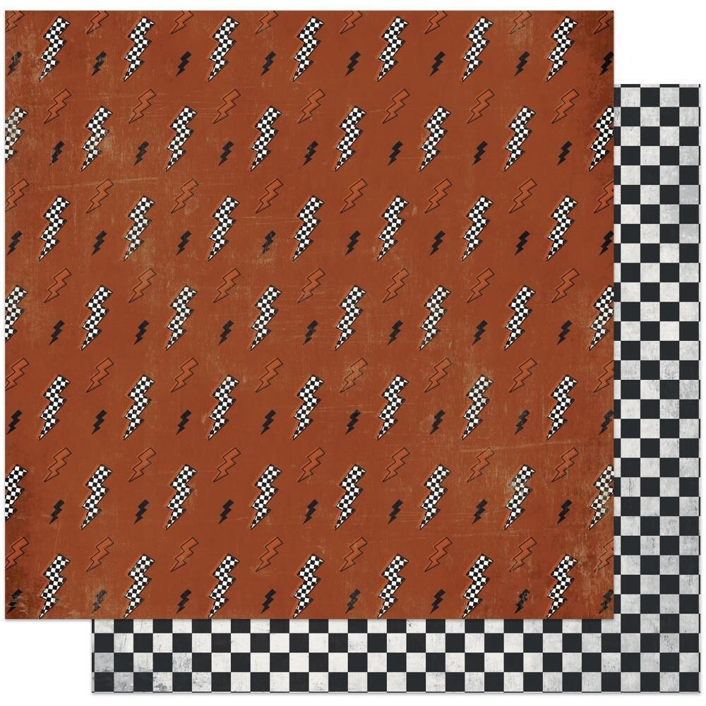 Photoplay Paper Grease Monkey 12x12 Sheet - Lightning