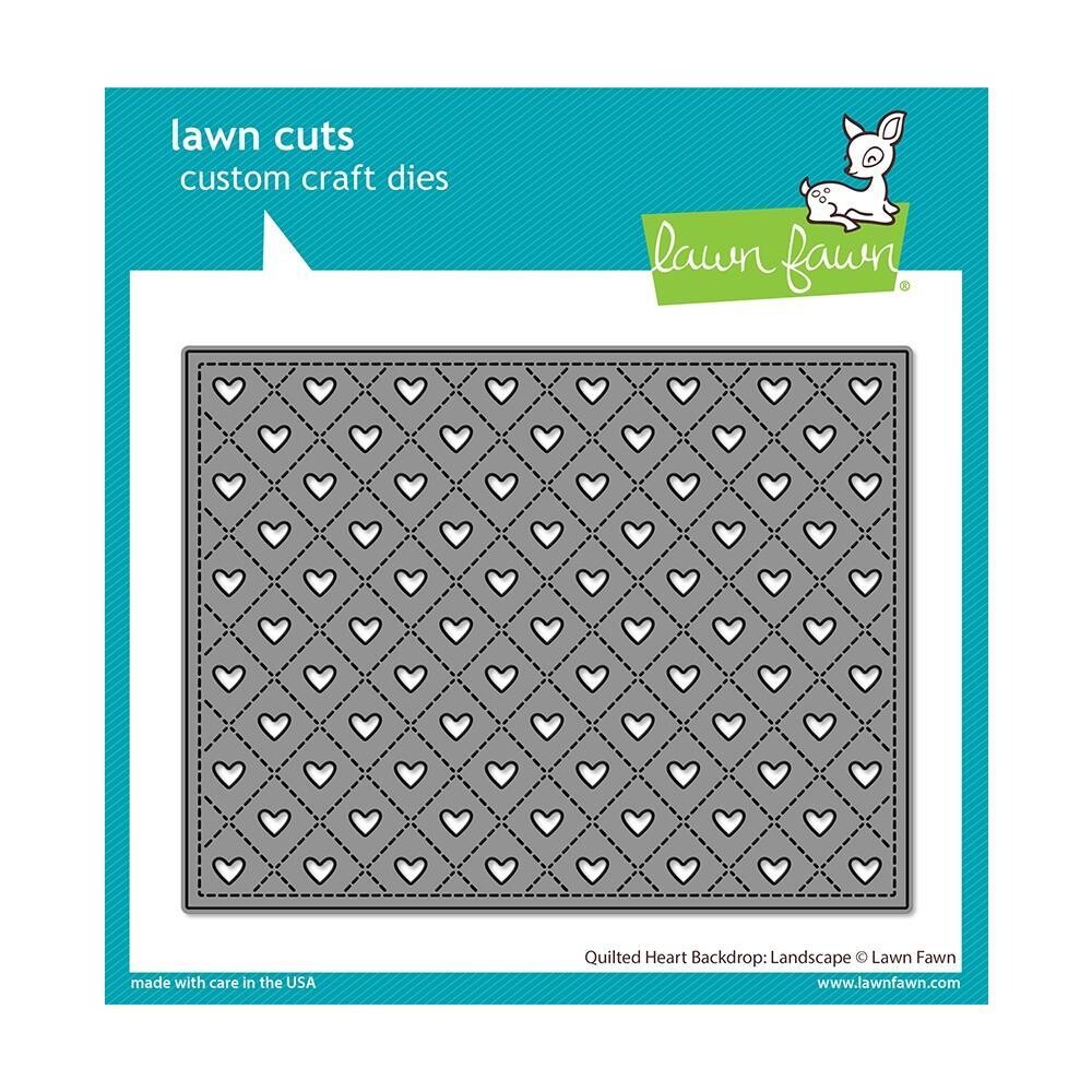 Lawn Fawn Lawn Cuts Die - Quilted Heart Backdrop: Landscape