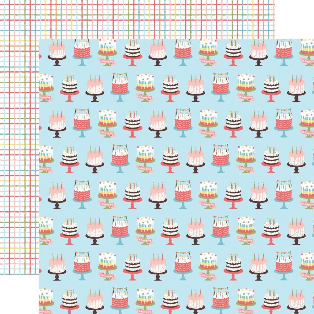Echo Park Birthday Girl 12" X12" Sheet - Cakes And Candles