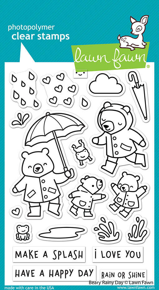 Lawn Fawn Clear Stamps - Beary Rainy Day