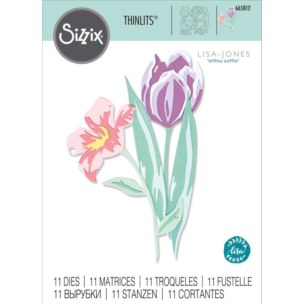 Sizzix Thinlits Dies - Lisa Jones - Layered Spring Flowers