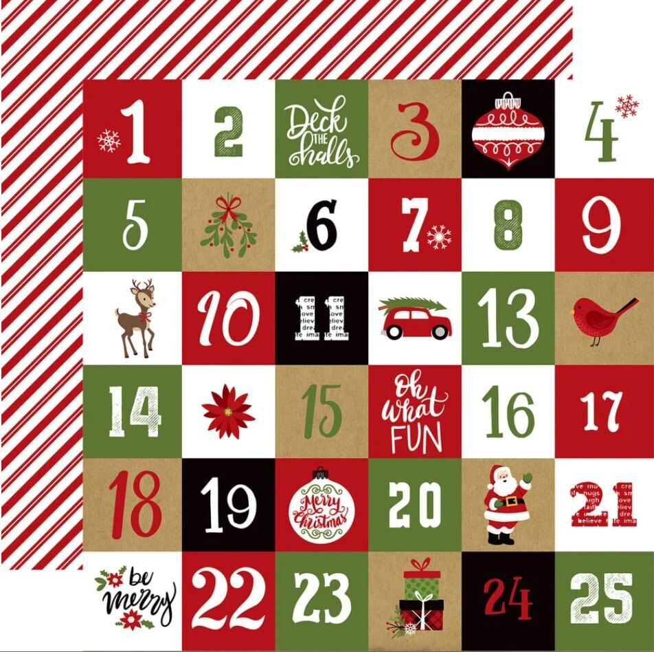 Echo Park Celebrate Christmas 12" X 12" Sheet - Christmas Countdown