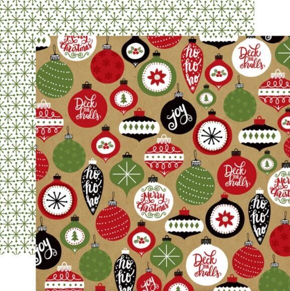 Echo Park Celebrate Christmas 12" X 12" Sheet - Deck The Halls