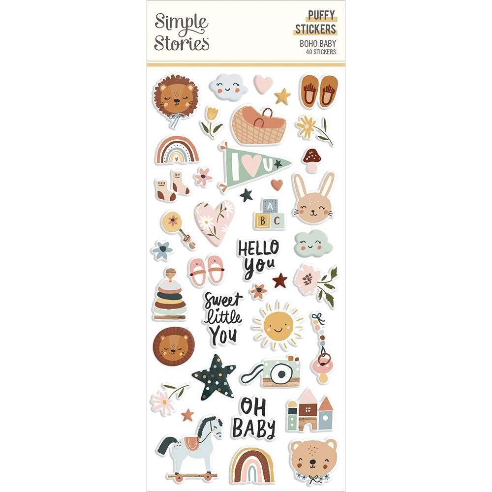 Simple Stories Boho Baby - Puffy Stickers