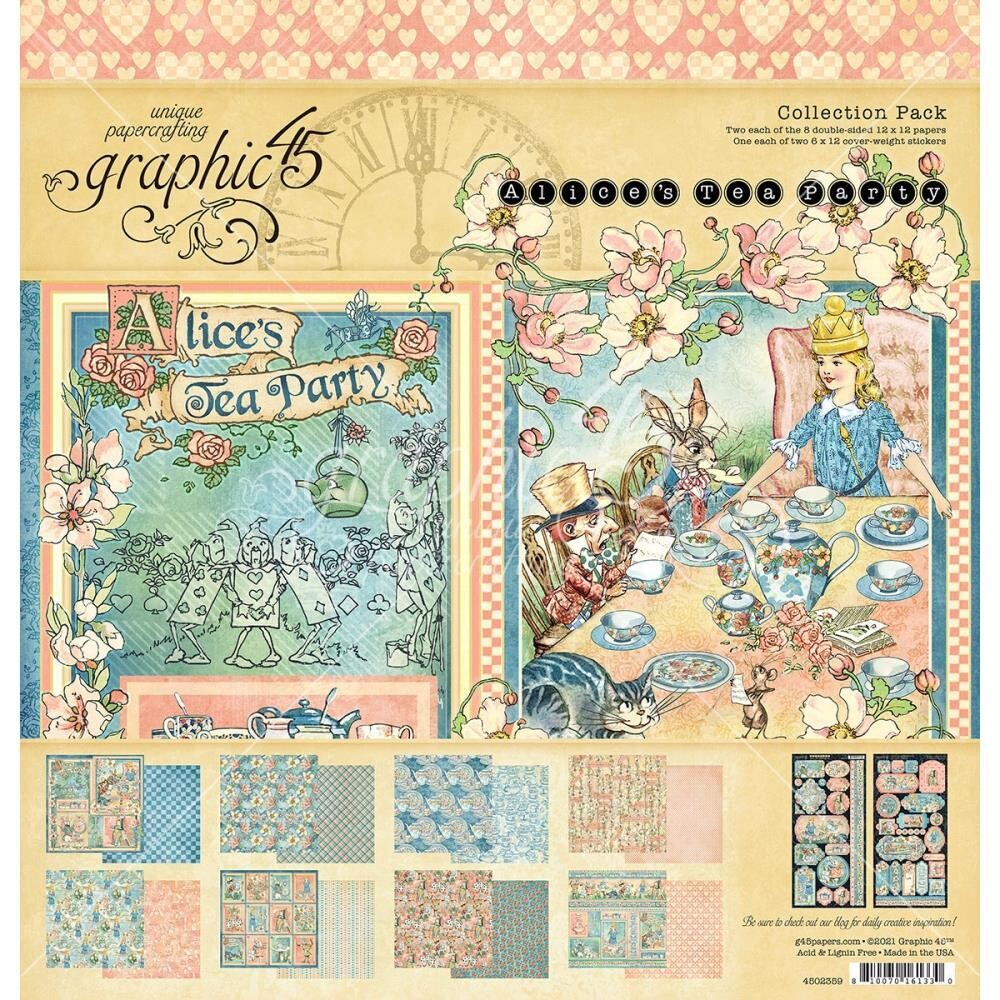Graphic 45 12" X 12" Collection Pack - Alice's Tea Party