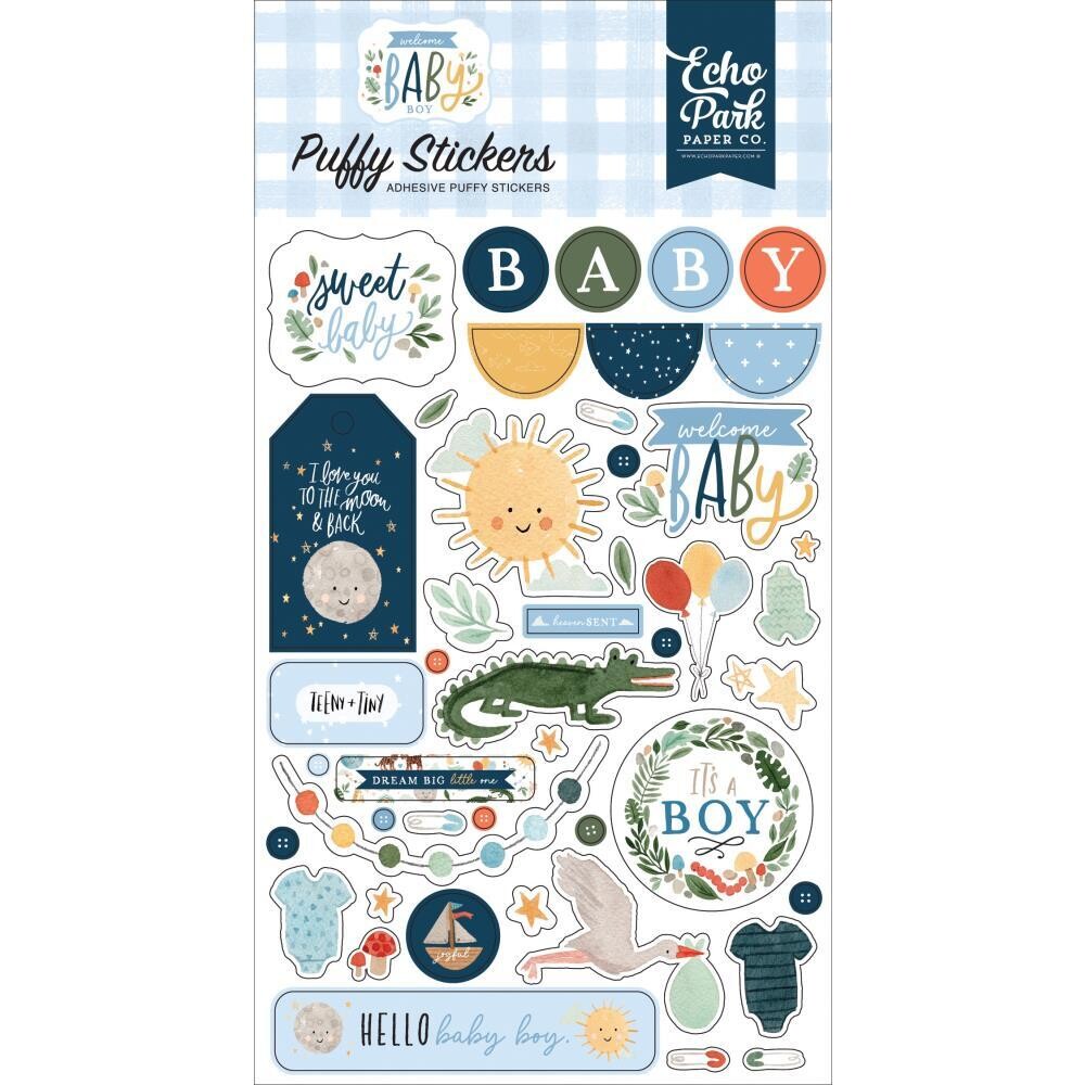 Echo Park Welcome Baby Boy Puffy Stickers