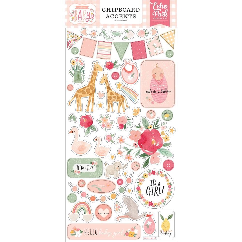 Echo Park Welcome Baby Girl Chipboard Accents