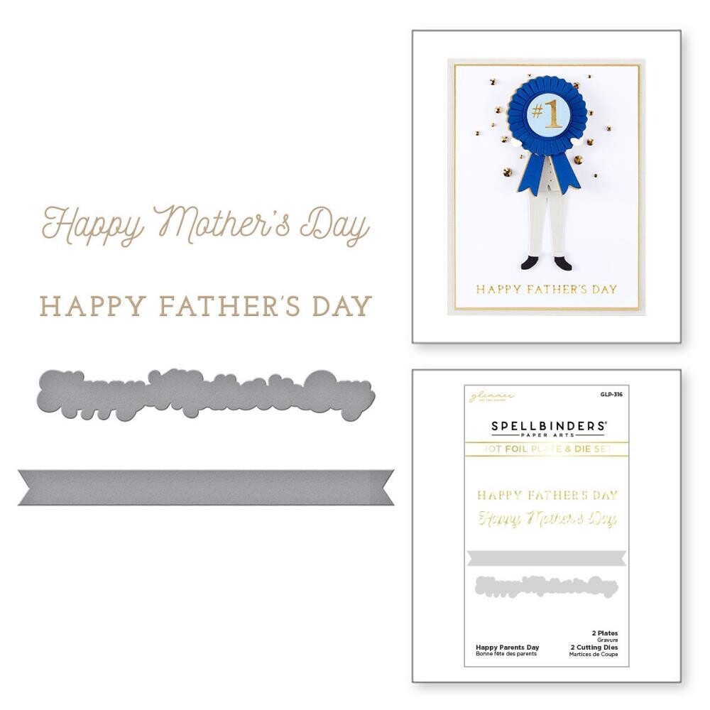 Spellbinders Hot Foil Plate and Die Set - Happy Parents Day