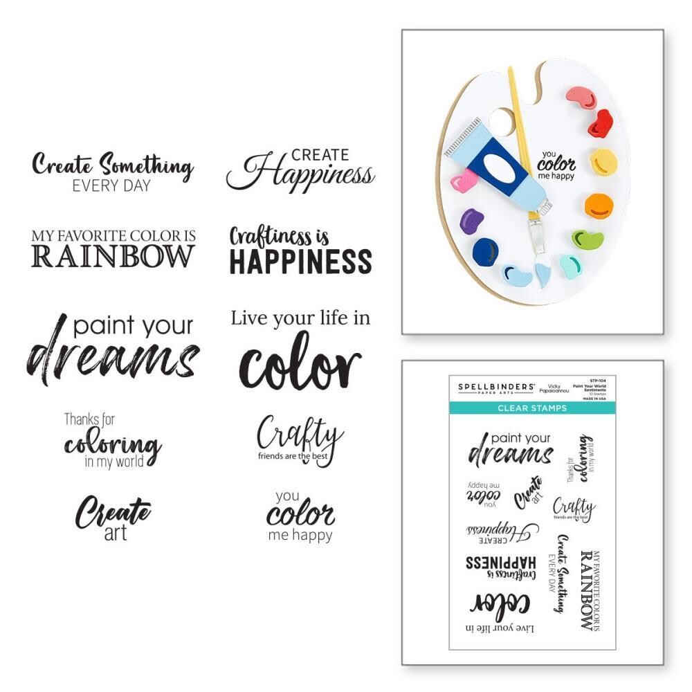 Spellbinders Clear Stamps - Paint Your World Sentiments